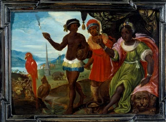 De fire dele af verden: Afrika. Maleri af Cornelis De Baellieur (1607-1671), flamsk skole