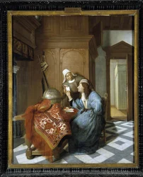 Brevet. Maleri af Cornelis de Man (1621-1706). Musee des Beaux Arts, Longchamp, Marseille