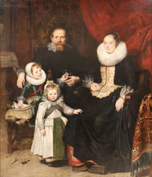 Hollandsk: Selvportræt af kunstneren og hans familie Selvportræt med familie