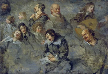 Studier af mandlige hoveder af Schut, Cornelis (1597-1655)