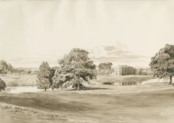 Betley Hall: sepia wash drawing, Oct 1820dani