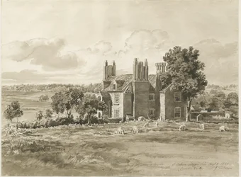 Oaken - Farm House: sepia vask tegning, 5. august 1820 (tegning)