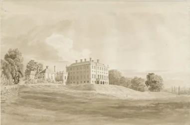 Patshull House: sepia vask tegning, august 1820