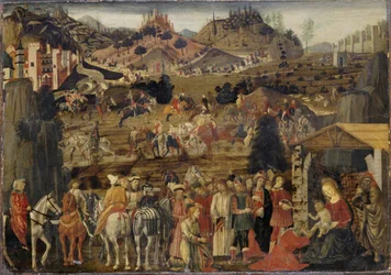 Magiernes tilbedelse, ca. 1480 (tempera på fyrretræ)