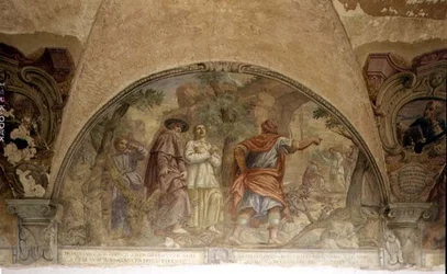 St. Dominic Konvertering af en kætter, lunette fra freskomaleriet i St. Dominic