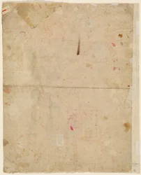 Lederen af Saint George og arkitektoniske planer (verso)
