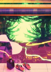 Neon-oase ved poolen