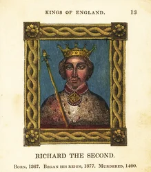 Portræt af kong Richard II, kong Richard II af England, født 1367, begyndte sin regeringstid 1377 og myrdet 1400