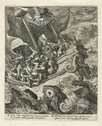 Jonah bliver smidt over bord af sømændene History of Jonas (serietitel)