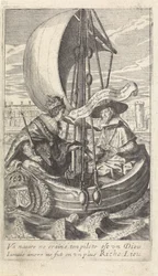 Kong Ludvig XIII og kardinal Richelieu i en pram