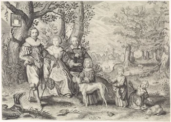 Portræt af Guy Michel Lejay og hans familie