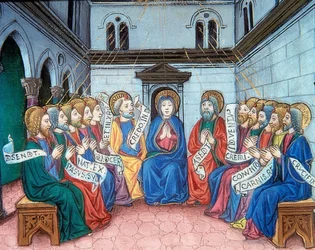 Udgydningen af ​​Helligånden (c.141v). 1476