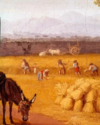 Høst nær Caserta, detalje. 18. århundrede. Kunstneren var ven med Goethe. 18. århundrede, Napoli, Museo Nazionale di San Martino