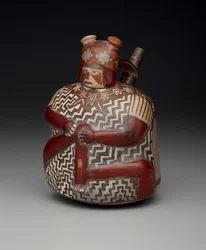 Fartøj, der forestiller en såret kriger, tidlig mellemperiode, Nazca fase 7, ca. 500-600 (keramik)