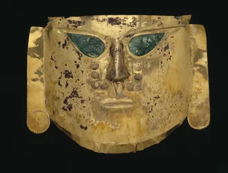 Ceremoniel maske, A.D. 900-1100 (guld, kobber og maling)