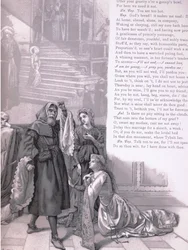 Juliet: "Er der ingen skam at sidde i skyerne?", illustration fra Romeo og Julie