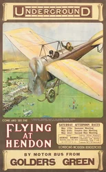 "Flying at Hendon", en reklameplakat, 1914