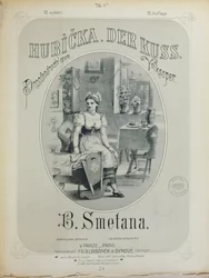 Omslag til partituret til Kysset af Bedřich Smetana (1824-84)