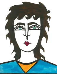 Mullet Hair, 2024 (pen med maling på papir)
