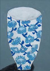 Blå blomstervase