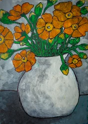 Rustik orange blomstervase