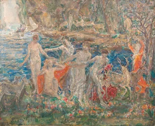 Dekoration til foråret: The Waking Earth, exh. 1924 (olie på lærred)