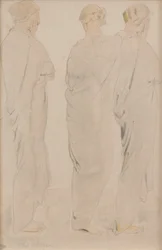 Three Muses, ca. 1920 (blyant og akvarel på papir)