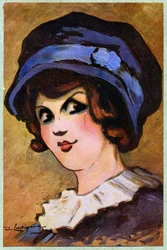 Litteratur. Teater. Den franske skuespillerinde Eve Lavalliere. Illustration af Daniel de Losques i: Je Sais Tout (magasin), Frankrig, okt.