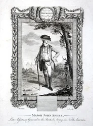 Major John Andre, afdøde generaladjudant for den britiske hær i Nordamerika, indgraveret af Thomas Cook (1744-1818) c.1785 (gravering)