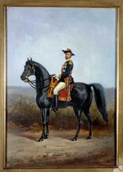 Ridesportræt af general Georges Boulanger (1837-1891), politiker Maleri af Daniel Alexander Williamson (1822-1903) 1800-tallet søn. 0,36 x 0,25 m Paris, Musee Carnavalet
