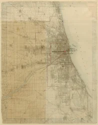 Plan for Chicago, Chicago, Illinois, Diagram, der viser byvækst, 1909.