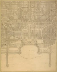 Tavle 110 fra The Plan of Chicago, 1909: Chicago. Plan over det komplette gadesystem...