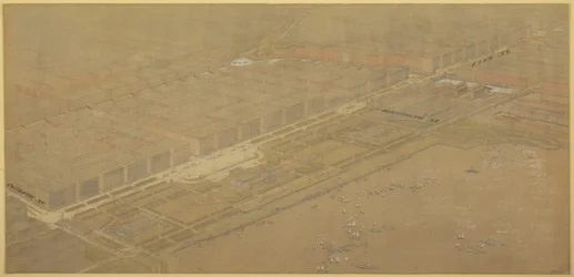 Tavle 114 fra The Plan of Chicago, 1909: Chicago. Foreslået Boulevard og Parkway på Michigan...