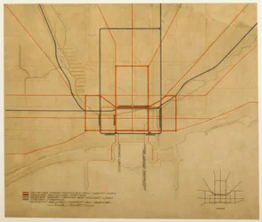 Plade 75 fra The Plan of Chicago, 1909: Chicago. Diagram over byen, der viser komplet system...