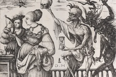 Døden og Djævelen overrasker to kvinder, ca. 1515.