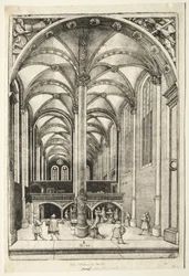 Udsigt i det indre af St. Catherines kirke i Augsburg.