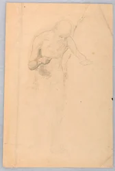 Tegning, Skægget mand stående, 1852