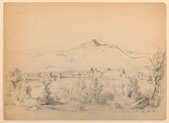 Tegning, Chocorua Pond and Mountain, New Hampshire, 28. september 1854