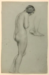 Tegning, kvindelig nøgen, 1858
