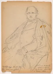 Tegning, James Lenox siddende, 19. februar 1874