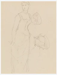 Tegning, Skitse til et portræt af Bella Worsham, 1878