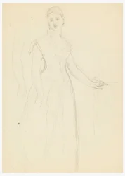 Tegning, Skitse til et portræt af Bella Worsham, 1878