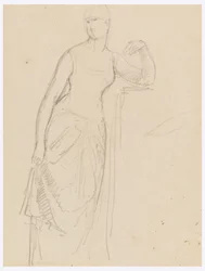 Tegning, Skitse til et portræt af fru Bella Worsham, 1878
