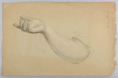 Tegning, studie til "A Lesson in Charity", 1850