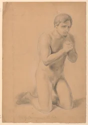 Tegning, studie til "De syges kommunion", 1844