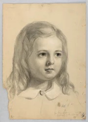Tegning, studie til duplikat af "Christiana", 1850