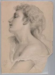 Tegning, studie til "Justice and Pe", 1878