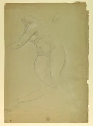 Tegning, studie til "Justice and Pe", 1886