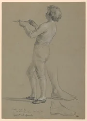 Tegning, studie til "Martha Washington Reception", 1860
