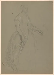 Tegning, studie til "Martha Washington Reception", 1860